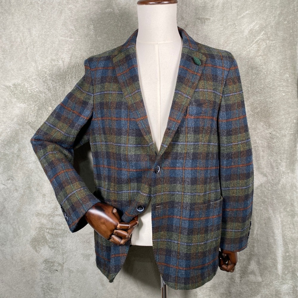 Altea Blazer Mens 54 Plaid Wool Jacket‎ Made in Italy TOM Classic Sport Coat
